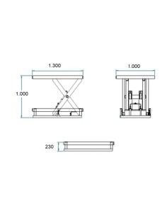 Mesas Eléctricas--Mesa Elevadora Eléctrica 2000kg a 990mm de 1300x1000mm 2
