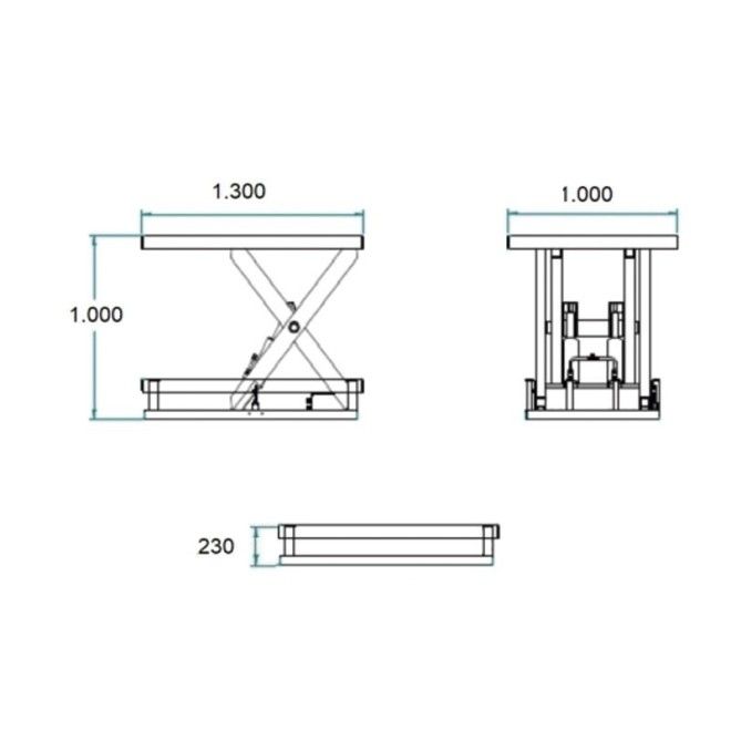 Electrical tables..-Electric lifting table 2000kg to 990mm 1300x1000mm