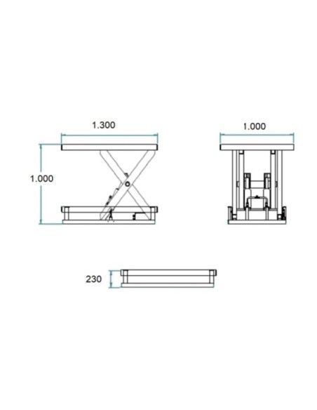 Mesas Eléctricas--Mesa Elevadora Eléctrica 2000kg a 990mm de 1300x1000mm