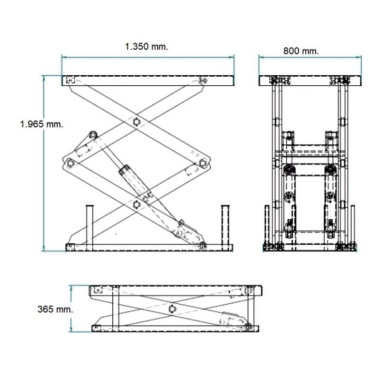Tables électriques..-Table élévatrice électrique 2000kg to 1965mm 1350x800mm 2