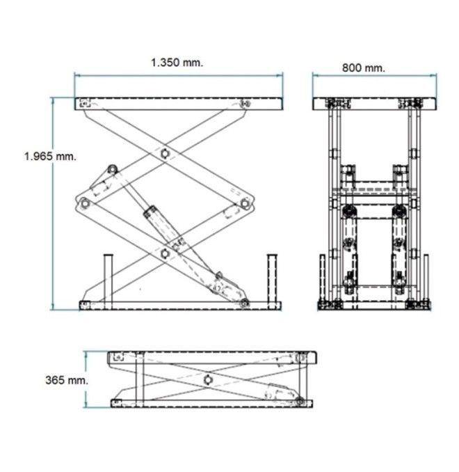 Electrical tables..-Electric lifting table 2000kg to 1965mm 1350x800mm