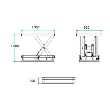 Elektrotische..-Elektrischer Hubtisch 1000kg bis 1000mm 1300x820mm 2