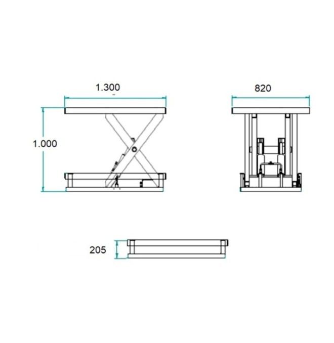 Electrical tables..-Electric lifting table 1000kg to 1000mm 1300x820mm