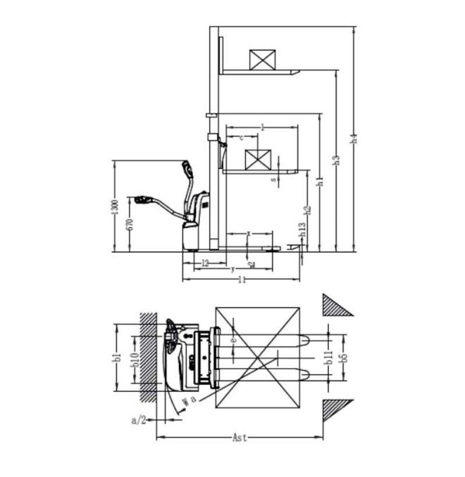 Electric stackers - electric stacker 1500kg at 3500mm lithium