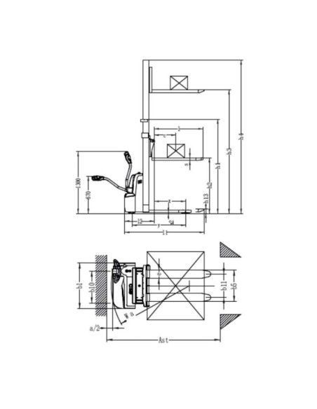 Electric stackers - electric stacker 1500kg at 3500mm lithium