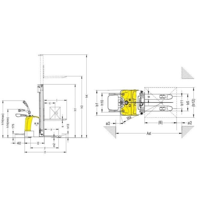 Electric Stackers-Electric stacker 1500kg to 5600mm Platform