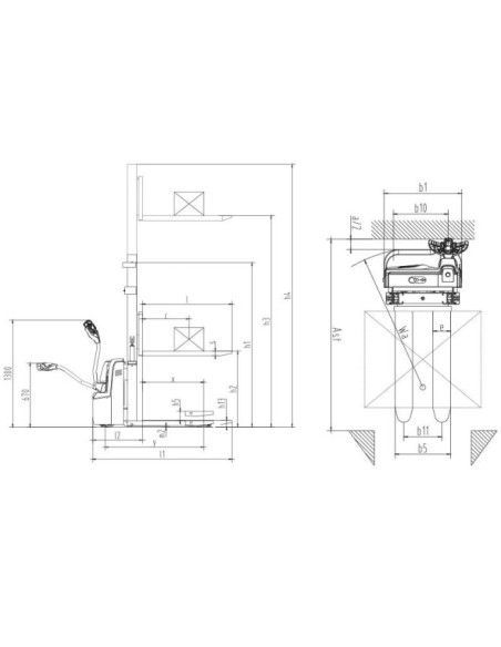 Electric Stackers--Electric stacker 1200kg to 3000mm with ELEVATION