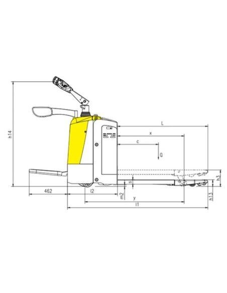 Electric Pallet Trucks--Electric pallet truck 2000kg with platform and lithium battery