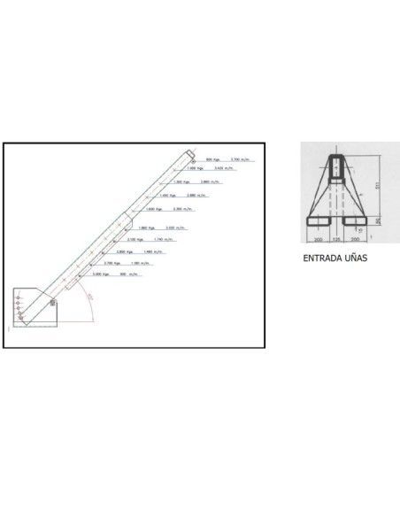 Grúas y ganchos carretilla--Grúa para Carretillas Angulable de 5.000kg de capacidad, hasta 3700mm