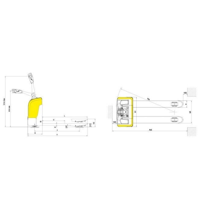 Transpalettes Électriques--Transpalette électrique compact 1500kg - batterie 24V/105Ah