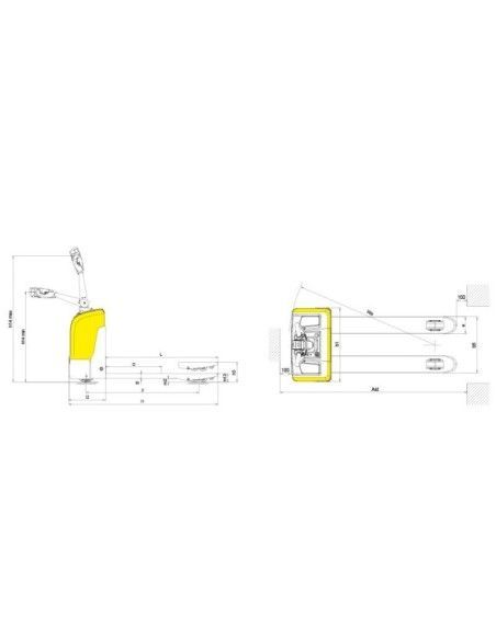 Elektrische Hubwagen--Elektrischer Palettenhubwagen kompakt 1500kg - Batterie 24V/105Ah