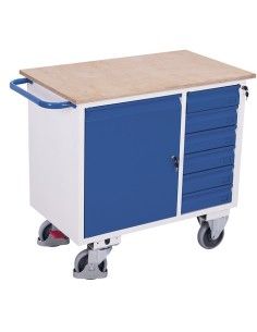 Ateliers Carros et banques..-Voiture outils avec 6 tiroirs et roues