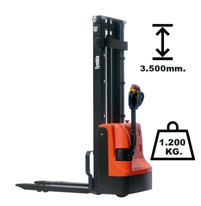 Stackers électriques - Empileur électrique 1200kg à 3500mm - 24V / 100Ah