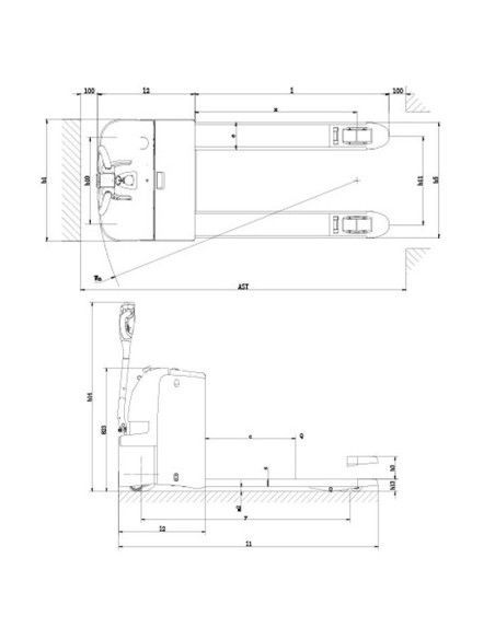 Elektrische Tymbia-Transphalet Lithium Tymbia 2000kg - 24V / 150AH-Akku
