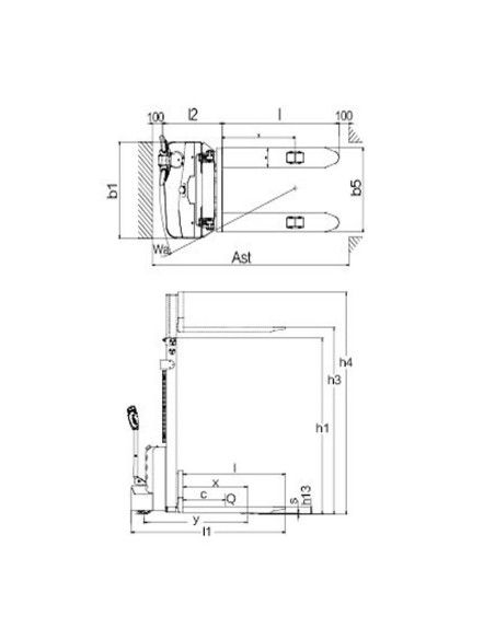 Electric Stackers--Electric stacker lithium 1200kg to 2500mm - 24V/60Ah