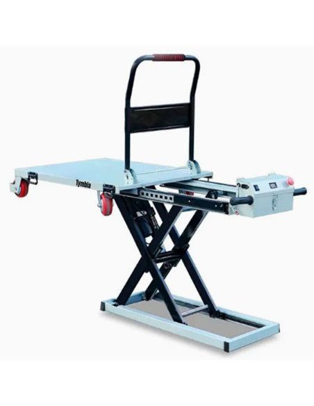 Elektrische Tische-TYMBIA-Hubtisch elektrische schere mit manueller Wagen 300 kg (120x70)