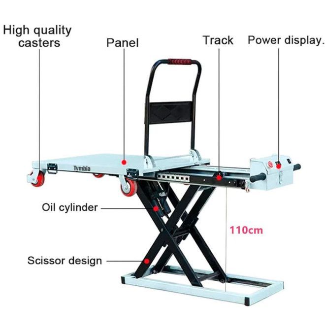 Electrical tables-TYMBIA-Table Forklift electric scissors with manual cart 300kg (120x70)