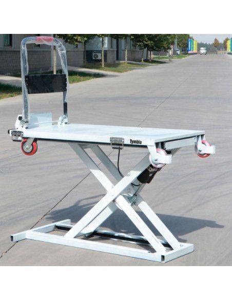 Mesas Eléctricas-TYMBIA-Mesa Elevadora de tijera Eléctrica con carro manual 300kg (120x70)