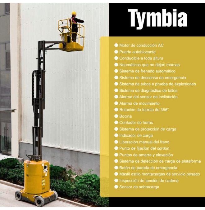 Mobile Work Platforms-TYMBIA-Lifting platform vertical mast with arm 7,9m-200kg