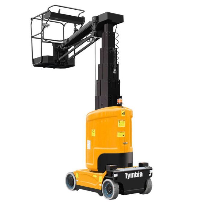 Plataformas unipersonales-TYMBIA-Plataforma Elevadora mástil vertical con pluma 9,2m-200kg
