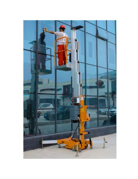 Plataformas Únicas--Plataforma elevatória 12m-120kg de mastro vertical (bateria)
