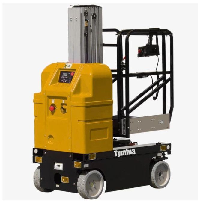 Plataforma elevatória mastro vertical com braço 7m-125kg, A plataforma