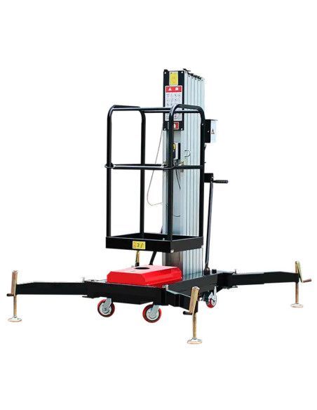 Unipersonal platforms - vertical mast lifting platform 10M-130kg (battery)
