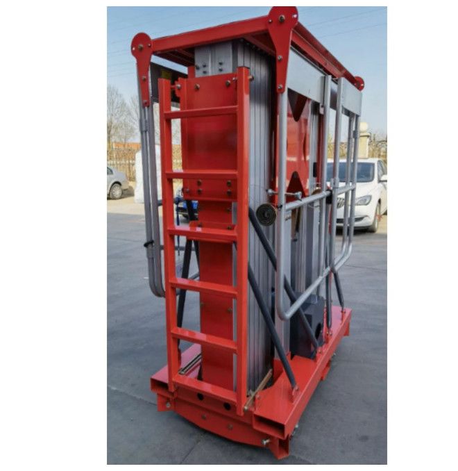 Plataformas unipersonales--Plataforma Elevadora doble mástil vertical 14m-200kg (batería)