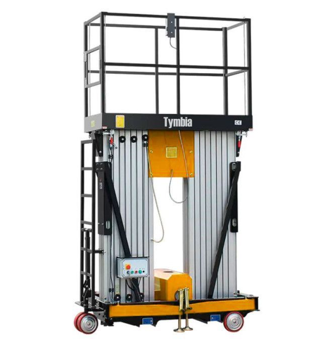 Plataformas Únicas--Plataforma elevatória mastro vertical duplo 10m-200kg (bateria)