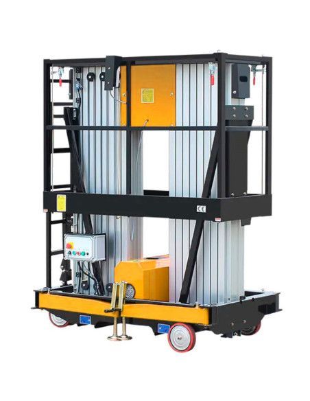 Plataformas Únicas--Plataforma elevatória mastro vertical duplo 12m-200kg (bateria)