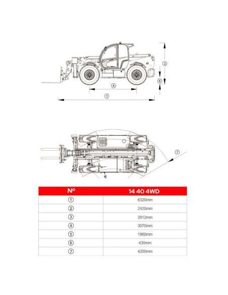 Telescopic manipulator-TYMBIA-Telescopic handler 1840 4WD (4000Kg/17.6m)
