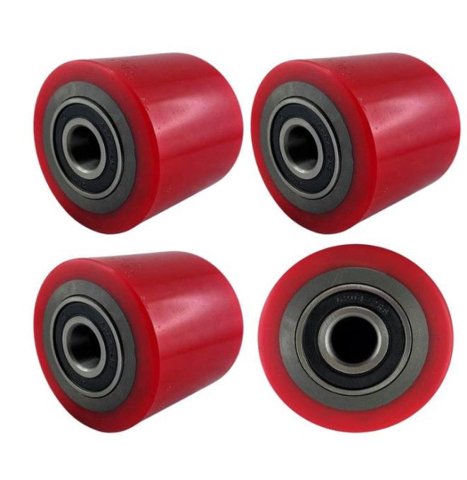 Spare Parts pallet truck-TYMBIA-Pack 4 polyurethane rollers for manual pallet truck universal.