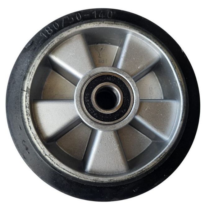 Des Pièces de Rechange transpalette-TYMBIA-Rotating wheel for transpalette caoutchouc, 180x50mm, arbre de 20 mm
