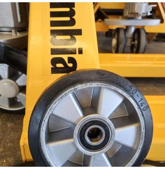 Des Pièces de Rechange transpalette-TYMBIA-Rotating wheel for transpalette caoutchouc, 180x50mm, arbre de 20 mm
