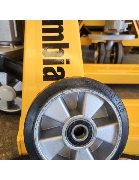 Spare Parts pallet truck-TYMBIA-Rotating wheel for pallet truck rubber, 180x50mm, 20mm shaft
