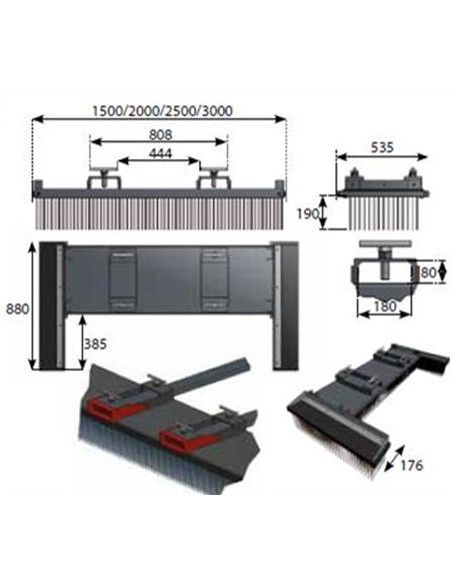 Barredoras y cepillos--Conjunto Cepillo Barredor para Carretilla