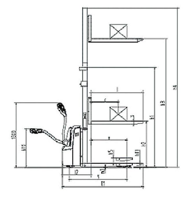 Electric stackers - Electric stacker 1200kg to 3000mm with initial elevation 24V / 105Ah