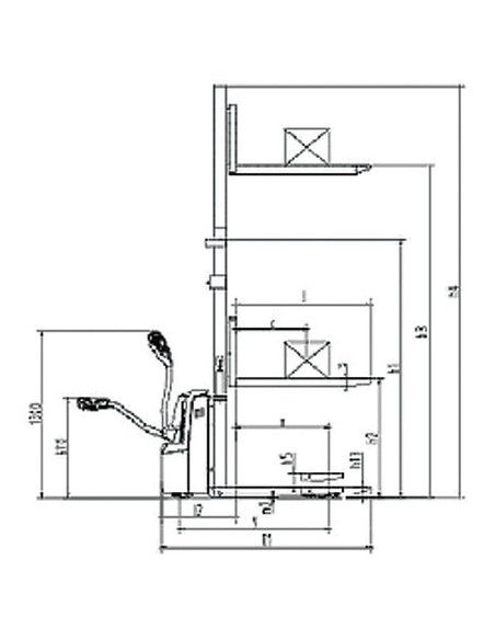 Electric stackers - Electric stacker 1200kg to 3000mm with initial elevation 24V / 105Ah