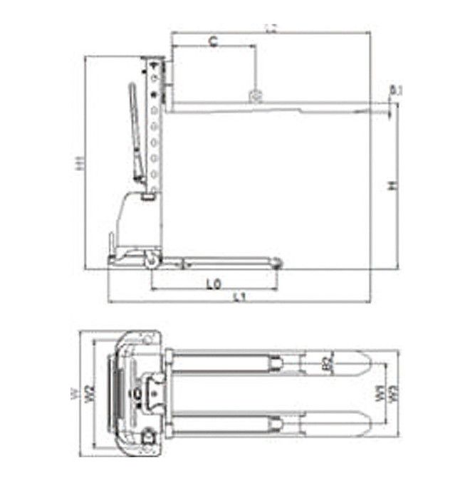 Selbsttragender Stapler-Tymbia-selbsttragender Stapler 500kg bei 1300 mm 12V / 45Ah