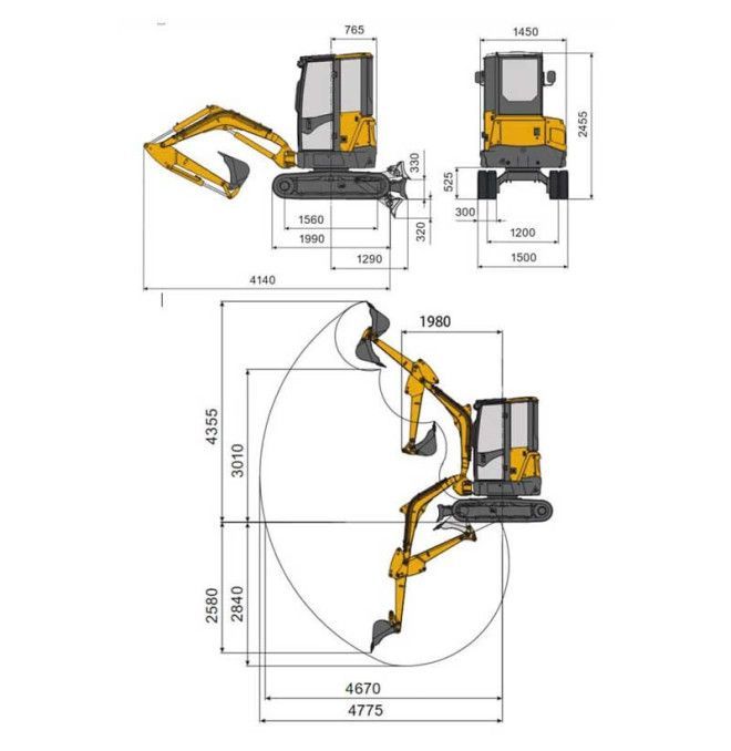 Miniexcavadores-Timbia-Miniexcavor 2500kg Yanmar Diesel TY25