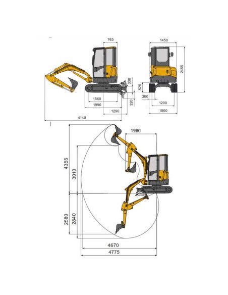 Miniexcavadores-tymbia-miniexcavor 2500kg Yanmar Diesel TY25