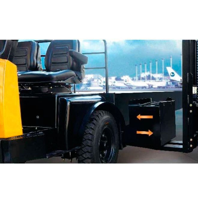 Tow Tractors- Drawing with platform 2000kg lithium battery 48V / 202Ah