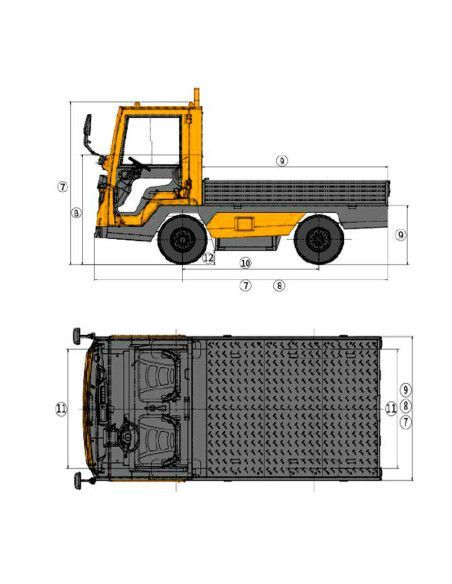 Lastdrag- Zeichnen mit Plattform 2000kg Lithiumbatterie 48V / 202AH