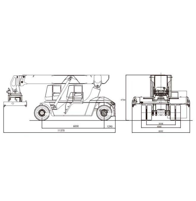 Reach Stacker Electric 45 tons - Lithium battery 618V