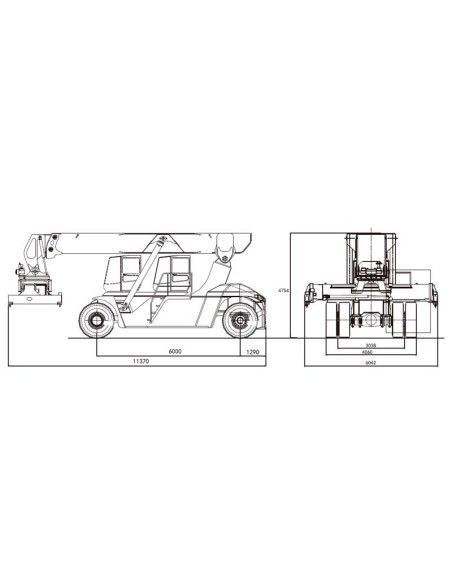 Atteindre Stacker Electric 45 tonnes - Batterie au lithium 618V