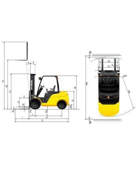Forklift trucks - Hyundai 25DE-9V 2500 Kg Diesel Forklift - Triplex 4700mm