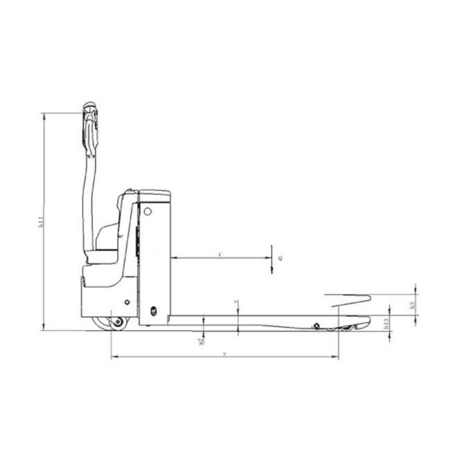 Porta-paletes de lítio Bateria 2000KG - 24V / 150AH - Forks 2000mm