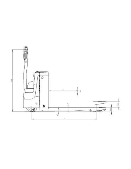 Porta-paletes de lítio Bateria 2000KG - 24V / 150AH - Forks 2000mm