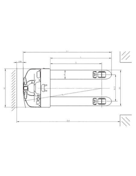 Porta-paletes de lítio 2000KG - 24V / 150AH Bateria - 1150mm garfos