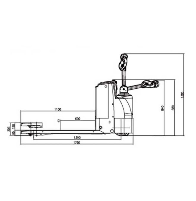 Transparente elétrico 2000KG - 24V / 210H Timbia da bateria